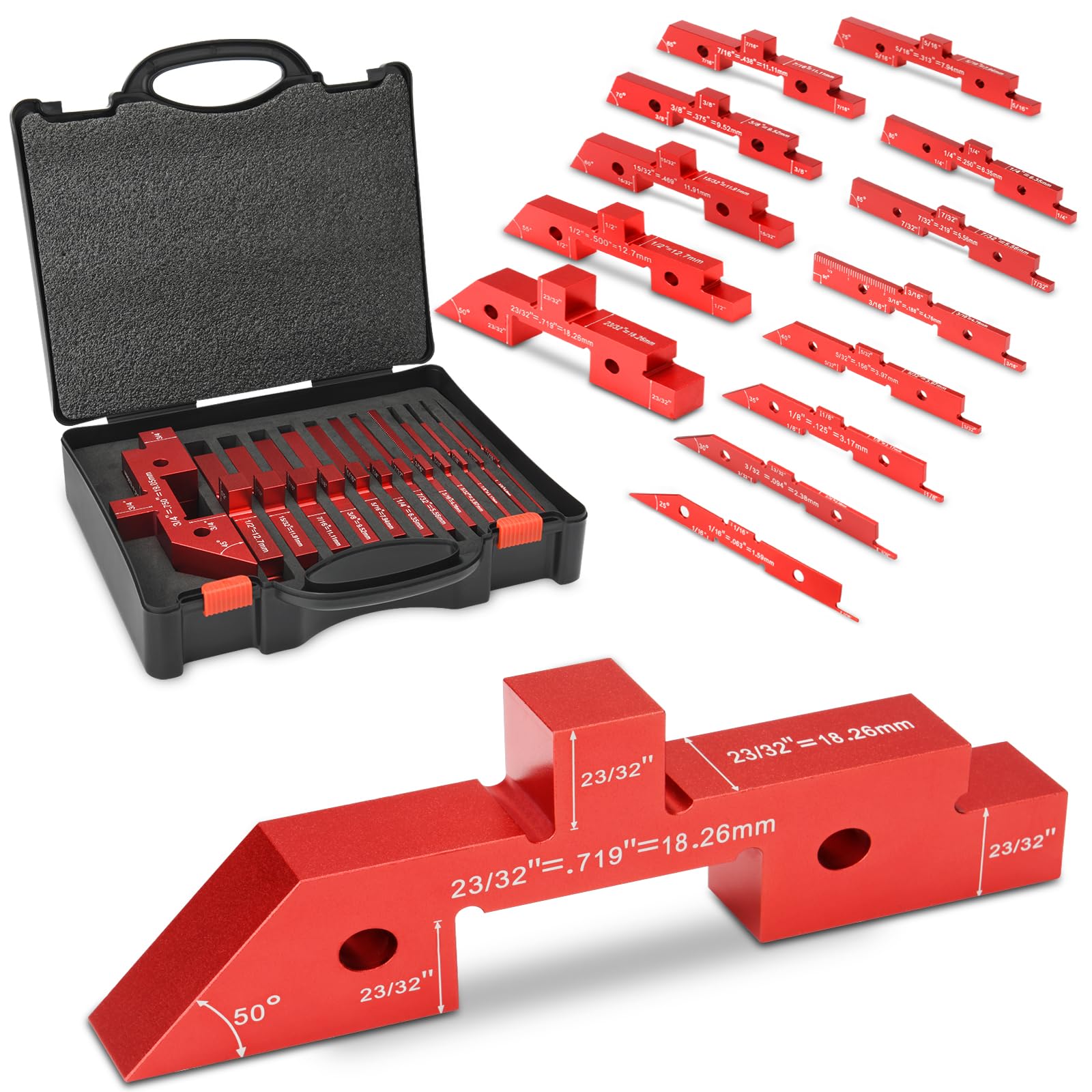 Comfylichi Table Setup Blocks for Woodworking, 14pcs Aluminum